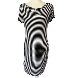 Calvin Klein Black and White Stripe Knit Dress. Size 6. Great Condition!!